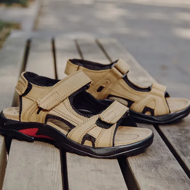 Men's Outdoor Hiking Sandals - Adjustable Straps, Non-Slip Sole, Comfortable Athletic Summer Footwear for Trekking and Beach