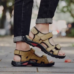 Men's Outdoor Hiking Sandals - Adjustable Straps, Non-Slip Sole, Comfortable Athletic Summer Footwear for Trekking and Beach