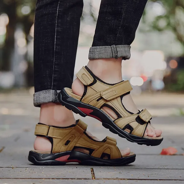 Men's Outdoor Hiking Sandals - Adjustable Straps, Non-Slip Sole, Comfortable Athletic Summer Footwear for Trekking and Beach