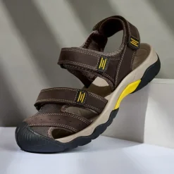 Men's Outdoor Hiking Sandals - Durable Open-Toe Design, Adjustable Straps, Anti-Slip Sole, Lightweight Sport Shoes for Summer Adventures