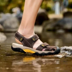 Men's Outdoor Hiking Sandals - Durable Open-Toe Design, Adjustable Straps, Anti-Slip Sole, Lightweight Sport Shoes for Summer Adventures