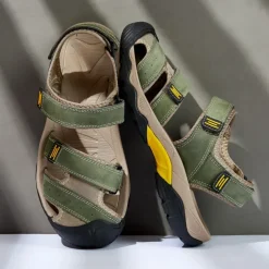 Men's Outdoor Hiking Sandals - Durable Open-Toe Design, Adjustable Straps, Anti-Slip Sole, Lightweight Sport Shoes for Summer Adventures