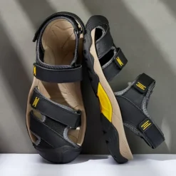 Men's Outdoor Hiking Sandals - Durable Open-Toe Design, Adjustable Straps, Anti-Slip Sole, Lightweight Sport Shoes for Summer Adventures