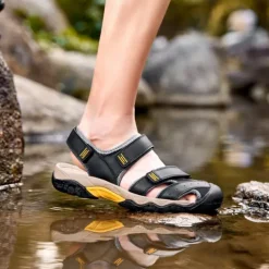 Men's Outdoor Hiking Sandals - Durable Open-Toe Design, Adjustable Straps, Anti-Slip Sole, Lightweight Sport Shoes for Summer Adventures