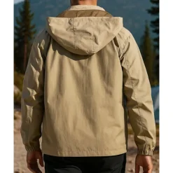 Men's Outdoor Jacket Hiking Jacket Sport Jacket Outdoor Waterproof Windproof Breathable Quick Dry Hiking Outfits Hiking Clothes Spring Autumn / Fall Jacket Tennis Golf Running Solid Color Black Army