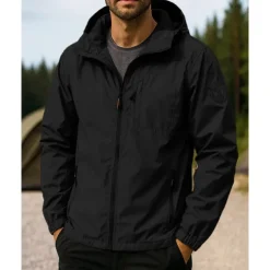 Men's Outdoor Jacket Hiking Jacket Sport Jacket Outdoor Waterproof Windproof Breathable Quick Dry Hiking Outfits Hiking Clothes Spring Autumn / Fall Jacket Tennis Golf Running Solid Color Black Army