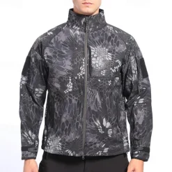 Men's Outdoor Jacket Softshell Jacket Hiking Jacket Winter Outdoor Patchwork Thermal Warm Fleece Lining Waterproof Windproof Fleece Jackets Warm Tactical Jacket Full Zip Climbing Camping / Hiking