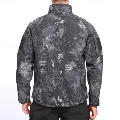 Men's Outdoor Jacket Softshell Jacket Hiking Jacket Winter Outdoor Patchwork Thermal Warm Fleece Lining Waterproof Windproof Fleece Jackets Warm Tactical Jacket Full Zip Climbing Camping / Hiking