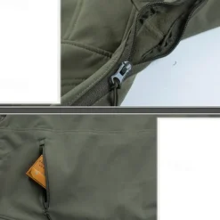 Men's Outdoor Jacket Softshell Jacket Hiking Jacket Winter Outdoor Patchwork Thermal Warm Fleece Lining Waterproof Windproof Fleece Jackets Warm Tactical Jacket Full Zip Climbing Camping / Hiking