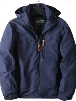 Men's Outdoor Jacket Transition Jacket Daily Wear Windproof Quick Dry Spring & Fall Solid Color Casual Daily Lapel Regular Loose Fit Black Blue Khaki Army Green Gray Jacket