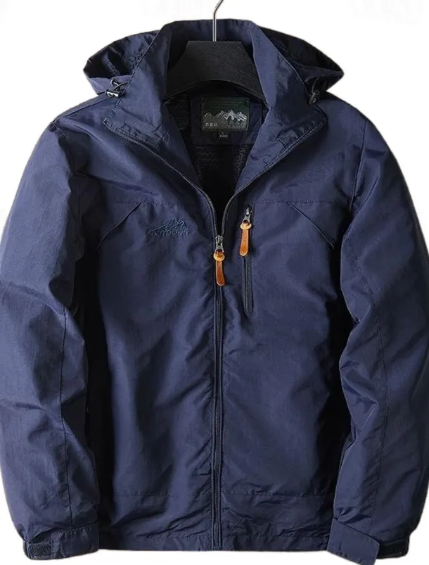 Men's Outdoor Jacket Transition Jacket Daily Wear Windproof Quick Dry Spring & Fall Solid Color Casual Daily Lapel Regular Loose Fit Black Blue Khaki Army Green Gray Jacket