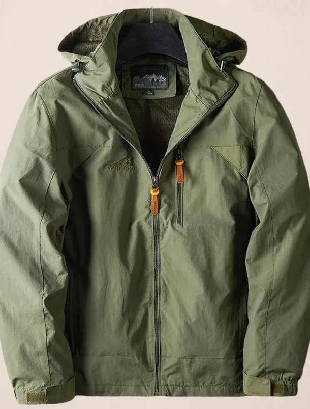 Men's Outdoor Jacket Transition Jacket Daily Wear Windproof Quick Dry Spring & Fall Solid Color Casual Daily Lapel Regular Loose Fit Black Blue Khaki Army Green Gray Jacket