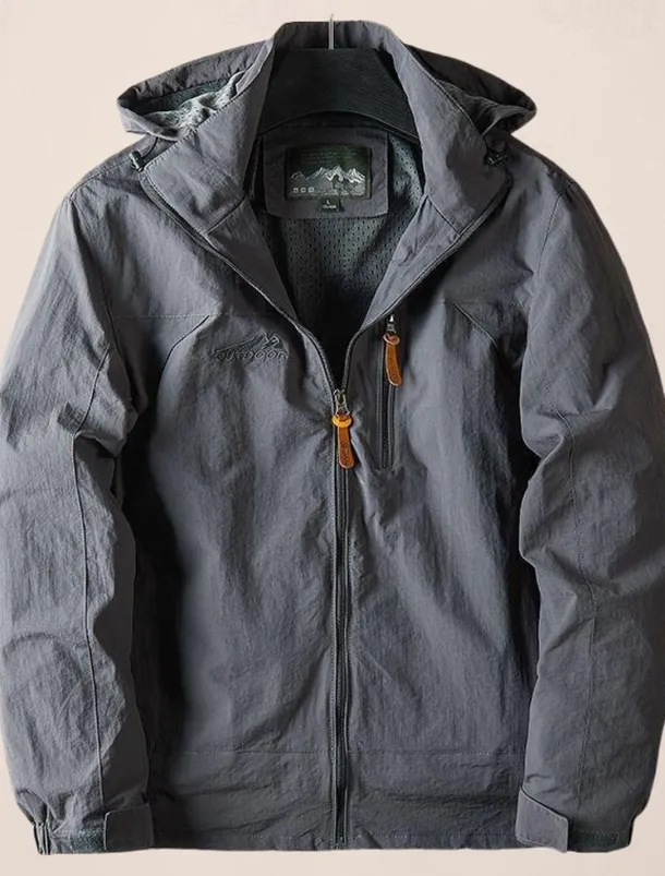 Men's Outdoor Jacket Transition Jacket Daily Wear Windproof Quick Dry Spring & Fall Solid Color Casual Daily Lapel Regular Loose Fit Black Blue Khaki Army Green Gray Jacket