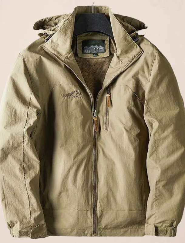 Men's Outdoor Jacket Transition Jacket Daily Wear Windproof Quick Dry Spring & Fall Solid Color Casual Daily Lapel Regular Loose Fit Black Blue Khaki Army Green Gray Jacket