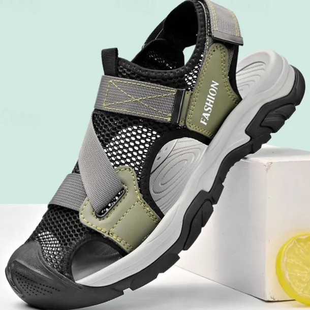 Men's Outdoor Sport Sandals with Adjustable Velcro Straps, Breathable Mesh Upper and Durable Sole for Hiking, Beach and Casual Summer Activities