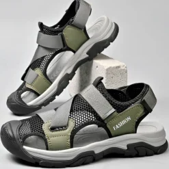 Men's Outdoor Sport Sandals with Adjustable Velcro Straps, Breathable Mesh Upper and Durable Sole for Hiking, Beach and Casual Summer Activities