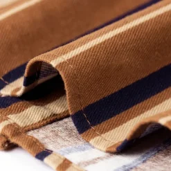 Men's Oxford Shirt Brown Green Dark Grey Taupe Long Sleeve Color Block Striped Button Down Collar School Wedding Buttons Clothing Apparel Neutral Fashion Daily