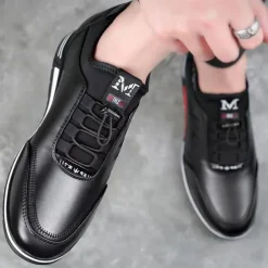 Men's Oxfords Walking Business Casual Outdoor Daily PU Breathable Lace-up Black White Slogan Summer Spring