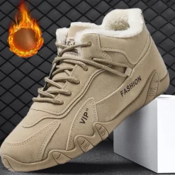 Men's Oxfords Walking Casual Daily Faux Leather Warm Lace-up Black khaki Grey Spring Fall