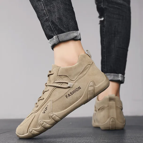 Men's Oxfords Walking Casual Daily Faux Leather Warm Lace-up Black khaki Grey Spring Fall