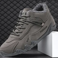 Men's Oxfords Walking Casual Daily Faux Leather Warm Lace-up Black khaki Grey Spring Fall