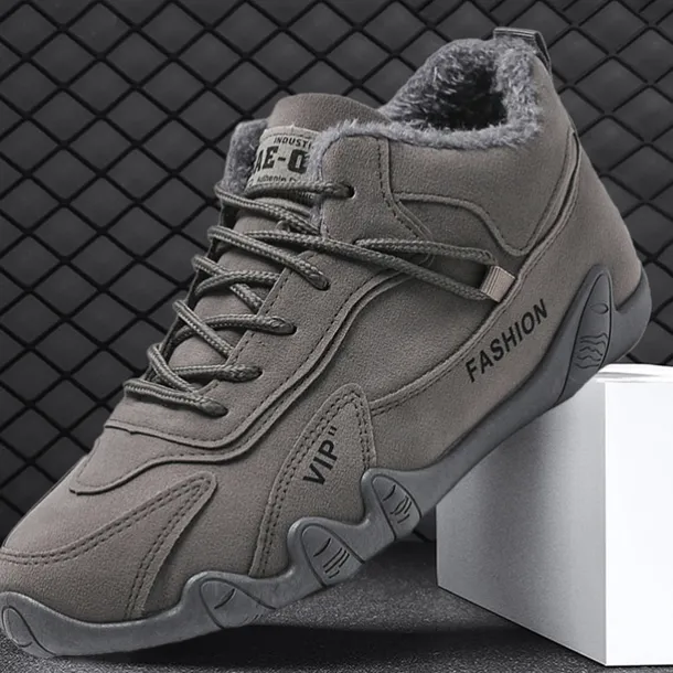 Men's Oxfords Walking Casual Daily Faux Leather Warm Lace-up Black khaki Grey Spring Fall