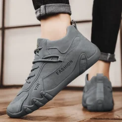 Men's Oxfords Walking Casual Daily Faux Leather Warm Lace-up Black khaki Grey Spring Fall