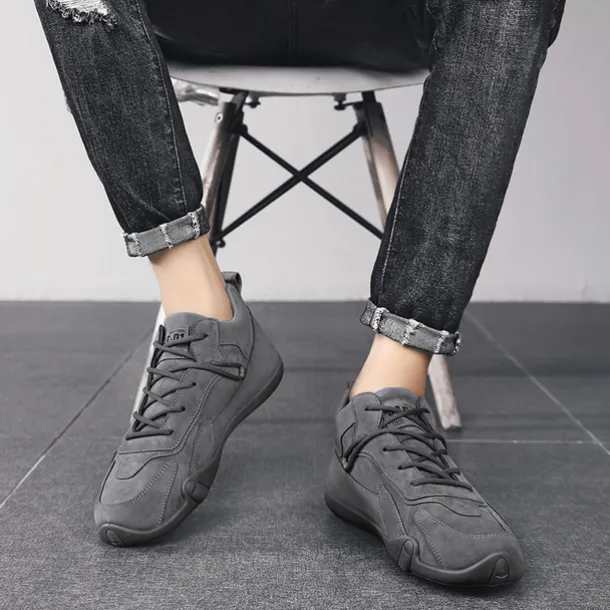 Men's Oxfords Walking Casual Daily Faux Leather Warm Lace-up Black khaki Grey Spring Fall