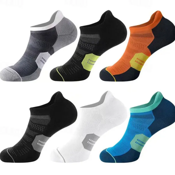 Men's 6-Pack Multi Packs Socks Ankle Socks Low Cut Socks Running Socks Casual Socks Black White Color Color Block Sports & Outdoor Daily Vacation Basic Medium Spring Fall Fashion Casual