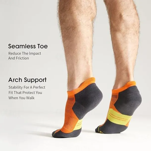 Men's 6-Pack Multi Packs Socks Ankle Socks Low Cut Socks Running Socks Casual Socks Black White Color Color Block Sports & Outdoor Daily Vacation Basic Medium Spring Fall Fashion Casual