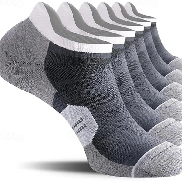 Men's 6-Pack Multi Packs Socks Ankle Socks Low Cut Socks Running Socks Casual Socks Black White Color Color Block Sports & Outdoor Daily Vacation Basic Medium Spring Fall Fashion Casual