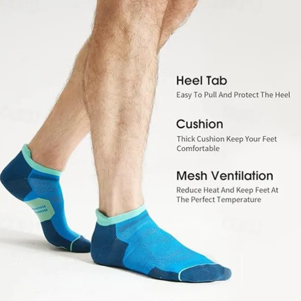 Men's 6-Pack Multi Packs Socks Ankle Socks Low Cut Socks Running Socks Casual Socks Black White Color Color Block Sports & Outdoor Daily Vacation Basic Medium Spring Fall Fashion Casual