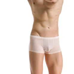 Men's 1pack Underwear Boxers Underwear Basic Polyester Pure Color Low Waist Light Blue Black