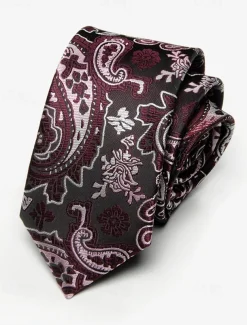 Men's Paisley Faux Silk Tie – Classic Vintage-Style Floral Pattern Necktie for Formal and Business Attire