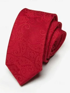 Men's Paisley Faux Silk Tie – Classic Vintage-Style Floral Pattern Necktie for Formal and Business Attire