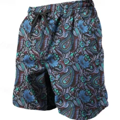Men's Paisley Gradient Sweat Shorts Beach Shorts Terry Shorts Mid Waist Casual Athleisure Daily Holiday Streetwear Drawstring Elastic Waist 3D Print Designer Clothing Apparel
