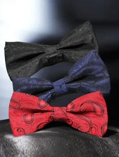 Men's Paisley Pattern Bow Ties - Elegant Formal Ties for Weddings, Parties, and Business Events