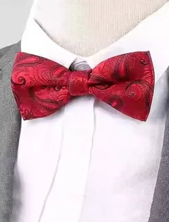 Men's Paisley Pattern Bow Ties - Elegant Formal Ties for Weddings, Parties, and Business Events