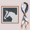 Men's Paisley Print Square Neck Scarf with Leather Buckle, Vintage Style Polyester Bandana for Outdoor Travel, Parties and Daily Fashion