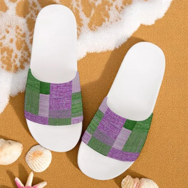 Men's Patchwork Designed Slide Sandals – Casual & Stylish Style for Men in Beach Vacations, Poolside Relaxing & Daily Summer Wear