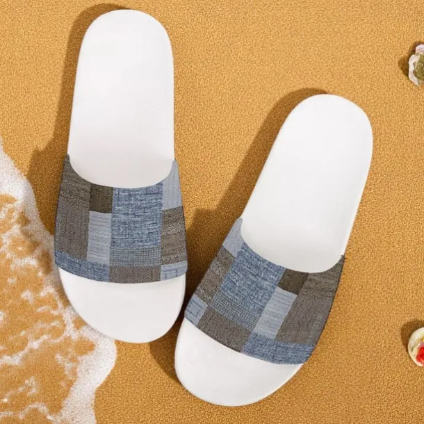 Men's Patchwork Designed Slide Sandals – Casual & Stylish Style for Men in Beach Vacations, Poolside Relaxing & Daily Summer Wear