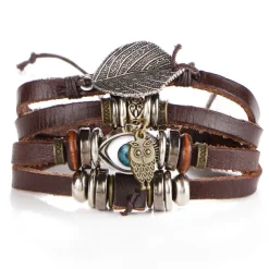 Men's 1PC Cuff Links Leather Bracelet Memory Wire Bracelets Gift Daily Classic Retro Punk Classic Black / Silver Red / Orange Light Brown