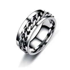 Men's 1PC Cuff Links Ring Gift Daily Classic Statement Silver Black Golden