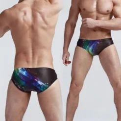 Men's 1pcs Swim Briefs Swimwear Basic 85% Polyester 15% Spandex Dropped Blue red Pink
