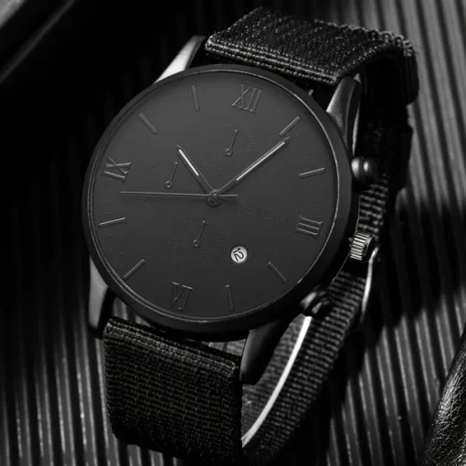 Men's 4pcs/Set Quartz Watch for Men Analog Quartz Retro Stylish Chronograph Alloy Nylon Sport Style Watches