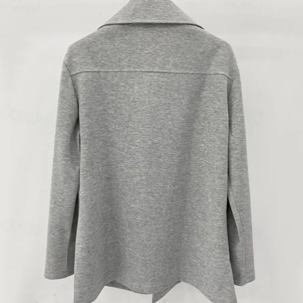 Men's Peacoat Trench Coat Daily Vacation Fall & Winter Polyester Thermal Warm Outerwear Clothing Apparel Fashion Classic Plain Pocket Lapel Double Breasted