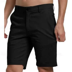 Men's Pink Shorts Shorts Summer Shorts Work Shorts Button Pocket Plain Wearable Short Outdoor Daily Fashion Classic Black White