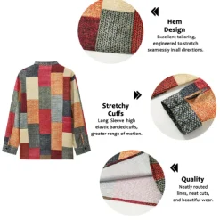 Men's Plaid / Check Patchwork Geometric Pattern Shirt Button Up Shirt Long Sleeve Fashion Streetwear Designer Casual Going out Summer Spring Fall Stand Collar Print Khaki+Khaki Black White Yellow