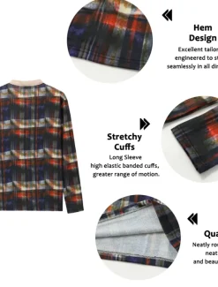 Men's Plaid Graphic Prints Sweatshirt Pullover Long Sleeve Sweatshirt V Neck Henley Collar Designer Basic Casual 3D Print Sports & Outdoor Casual Daily Print Spring & Fall