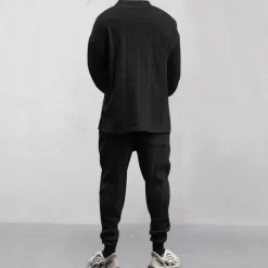 Men's Plain Basic Sweatshirts Sweatshirt Tracksuit Sweatsuit Long Sleeve Sweatshirt V Neck Streetwear Basic Casual Sports & Outdoor Daily Holiday 2 Piece Fall & Winter